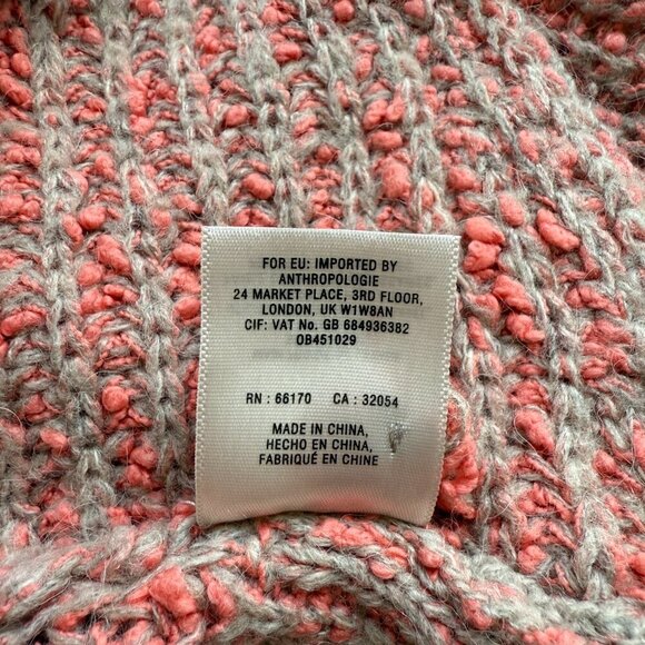 Anthropologie Moth Wool Alpaca Knit V-Neck Sweater Pullover Women's Medium Pink - Picture 15 of 15